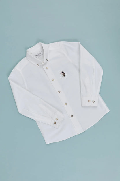 U.S. Polo Assn. White Boys White Shirt Long Sleeve SKU: G083SZ0040 PU-8792_VR013 Image 01