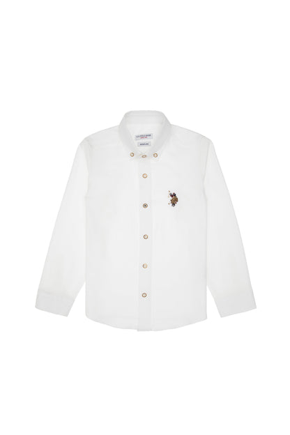 White Button Down Shirt With Logo_G083SZ0040 1963107_VR013_02