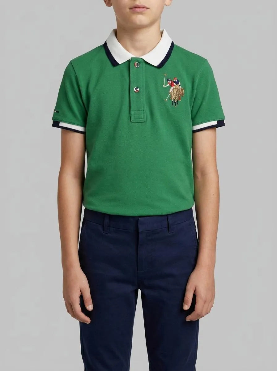 U.S. Polo Assn. Green Boys Green Polo Shirt SKU: G083SZ0110 2085099_VR054 Image 00