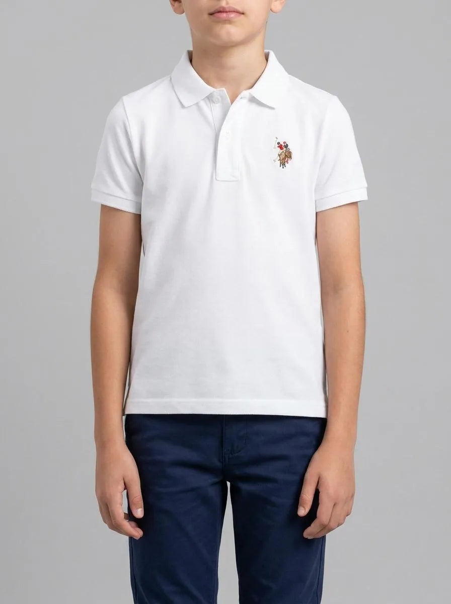 U.S. Polo Assn. White Boys White Polo Shirt SKU: G083SZ0110 2188971_VR013 Image 00