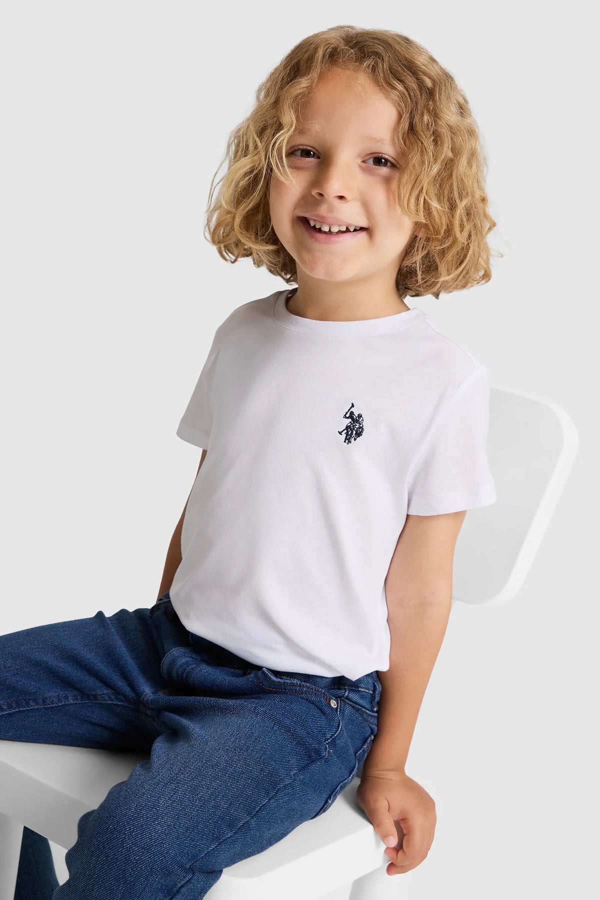 U.S. Polo Assn. White Boys White Short Sleeve T-Shirt SKU: G083SZ0110 PU-8661_VR013 Image 01