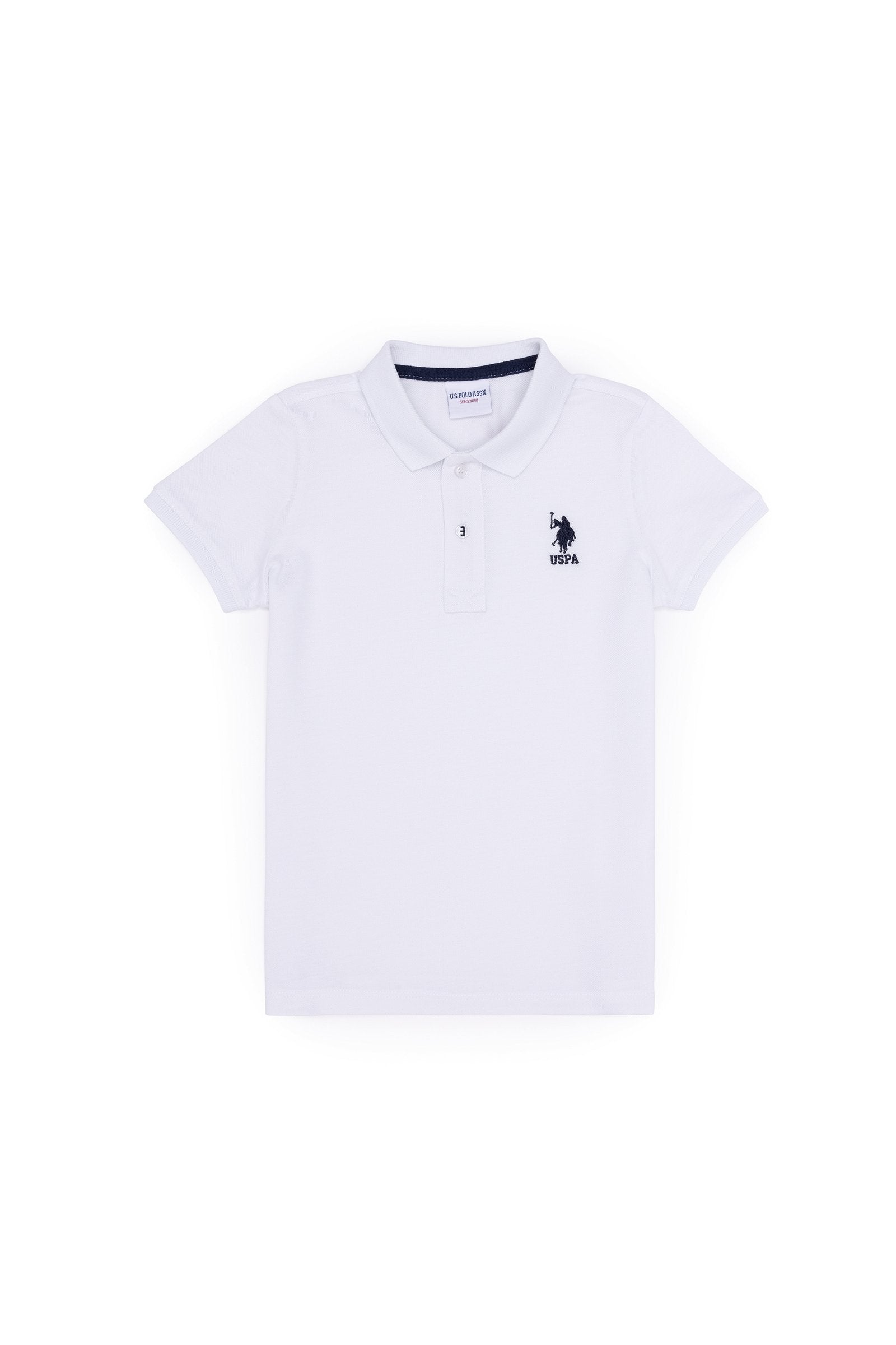 White Short Sleeve Polo Shirt_G083SZ0110 1570859_VR013_01