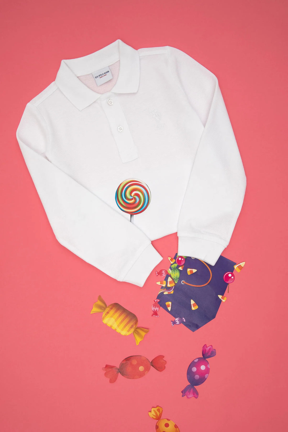 U.S. Polo Assn._White_White Long Sleeve Polo Shirt_G083SZ0820 1927680_VR013_01