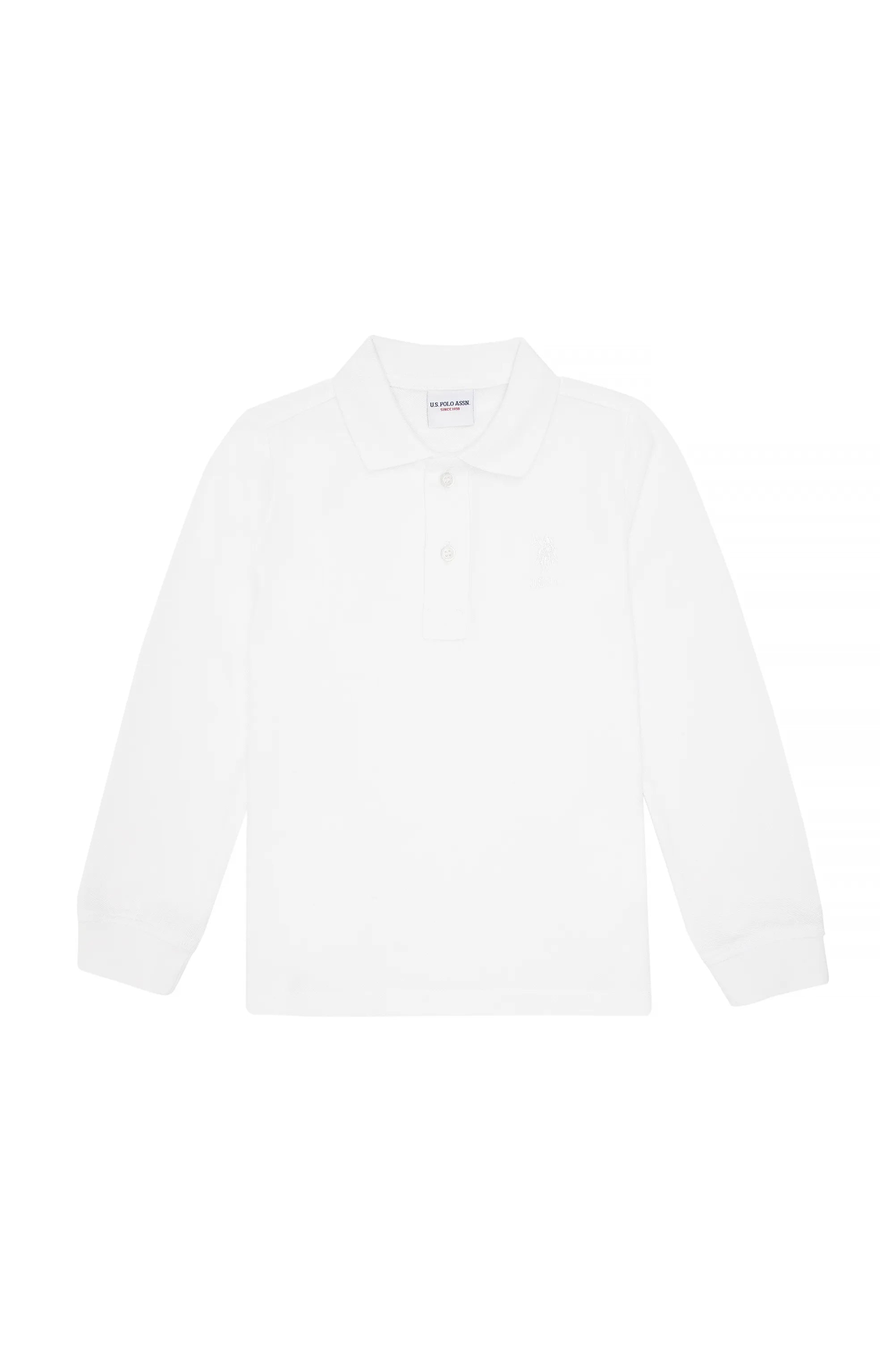 U.S. Polo Assn._White_White Long Sleeve Polo Shirt_G083SZ0820 1927680_VR013_02