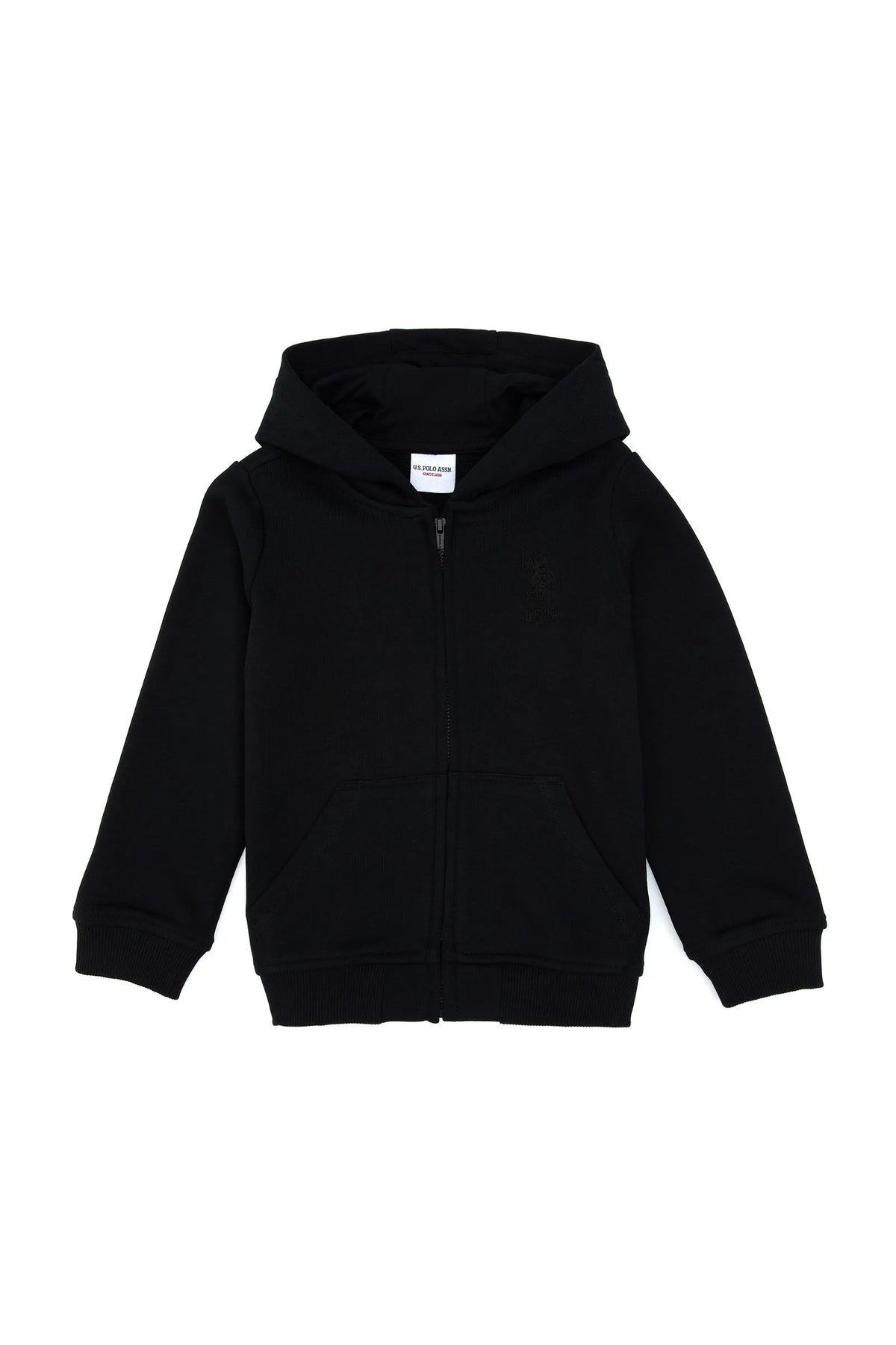 U.S. Polo Assn. Black Boys Black Zip Through Hooded Hoodie SKU: G083SZ0820 2235243_VR046 Image 01