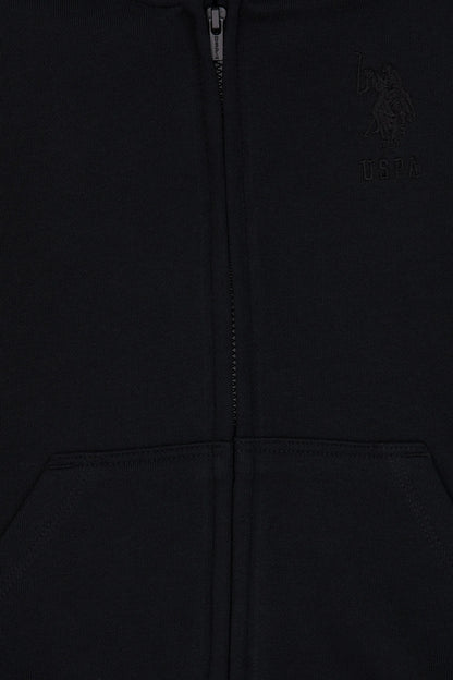 U.S. Polo Assn. Black Boys Black Zip Through Hooded Hoodie SKU: G083SZ0820 2235243_VR046 Image 03