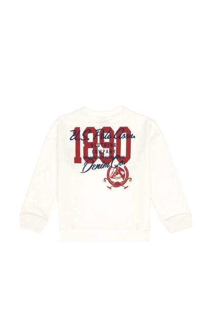 U.S. Polo Assn. Ecru Boys Ecru Crew Neck Printed Sweatshirt SKU: G083SZ0820 2236259_VR019 Image 03