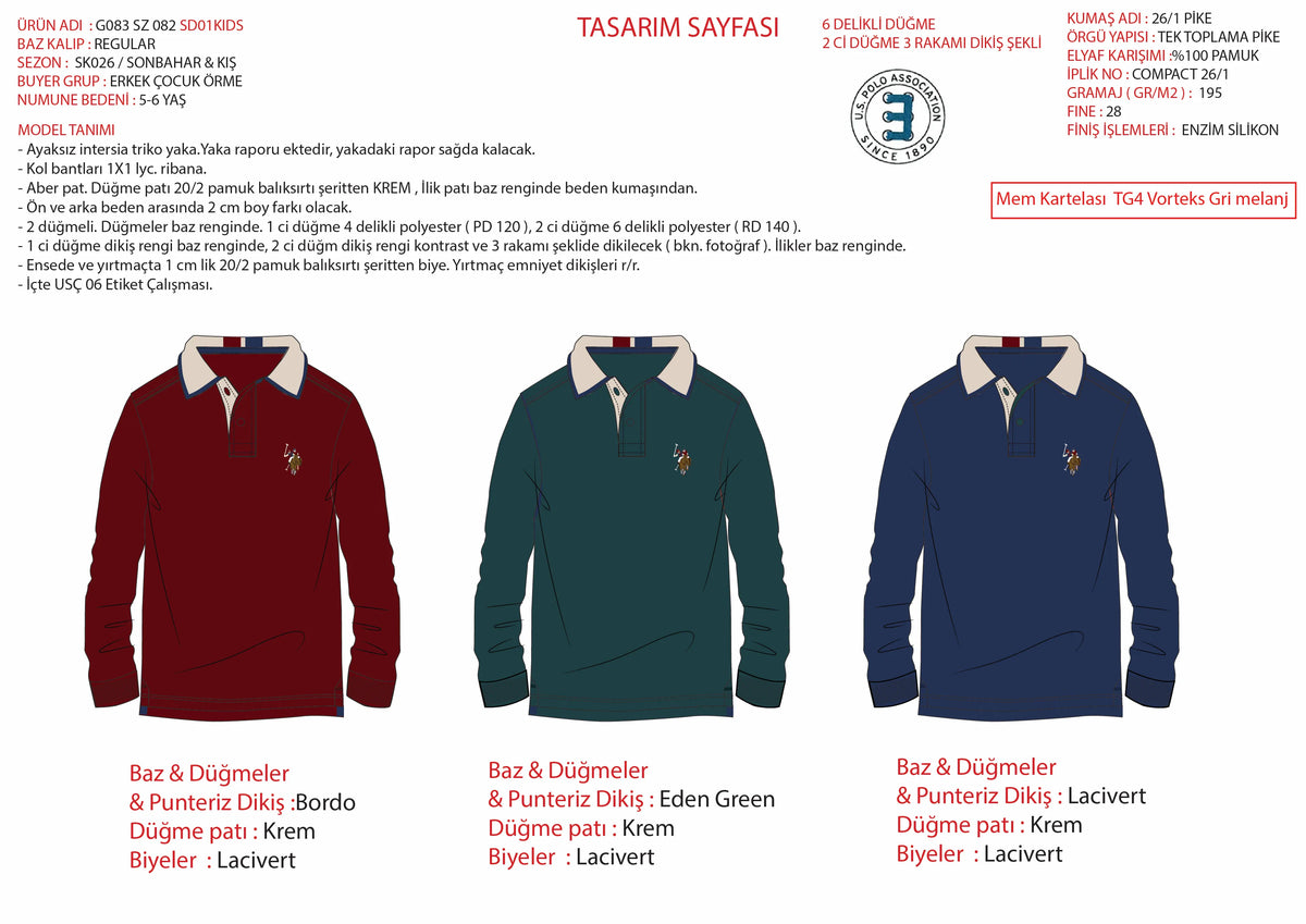 U.S. Polo Assn. Navy Boys Navy Long Sleeve Rugby Polo Shirt SKU: G083SZ0820 PU-13177_VR033 Image 07