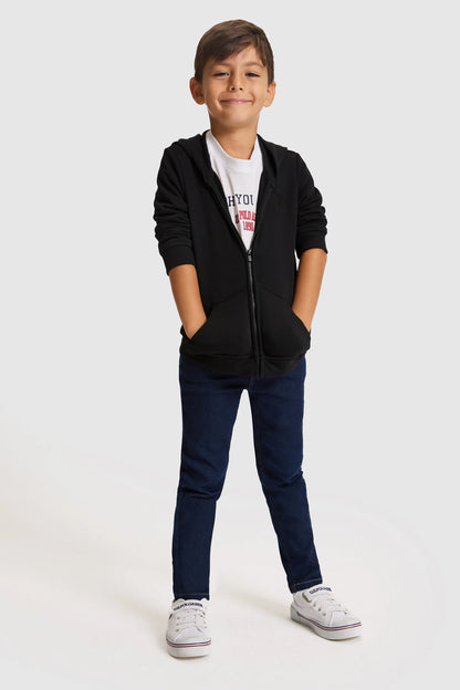 U.S. Polo Assn. Black Boys Black Zip Through Hooded Cotton Hoodie SKU: G083SZ0820 PU-13180_VR046 Image 04