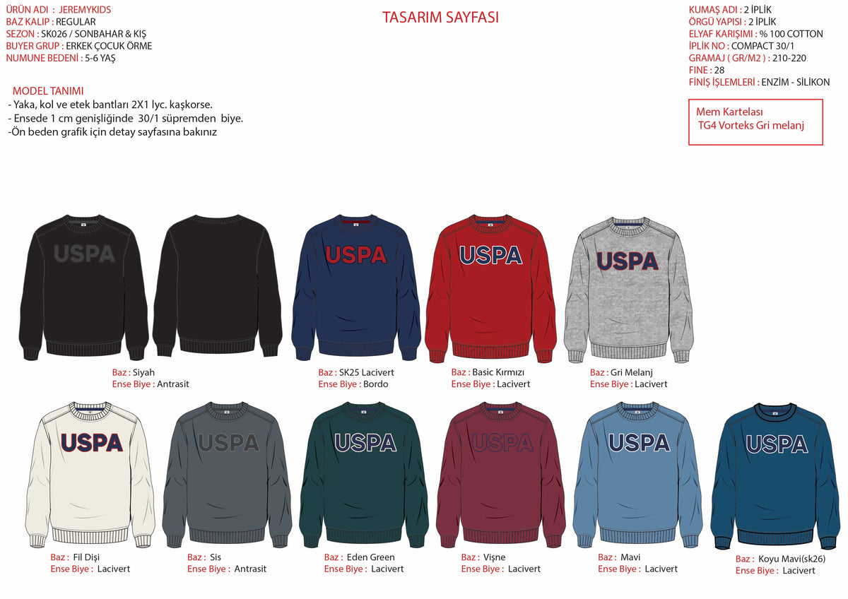 U.S. Polo Assn. Grey Melange Boys Grey Melange Zip Through Hooded Fleece Hoodie SKU: G083SZ0820 PU-13180_VR086 Image 02