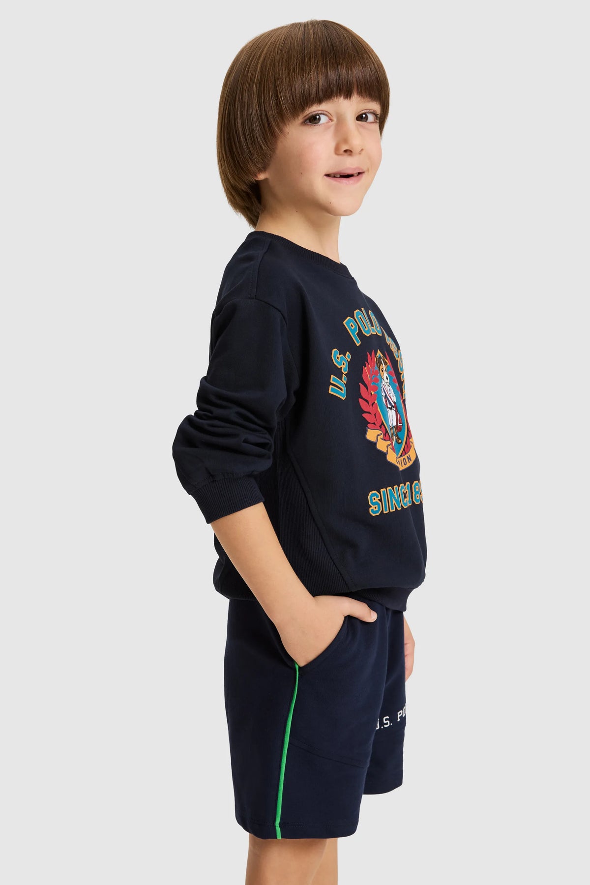 U.S. Polo Assn. Navy Boys Navy Crew Neck Printed Sweatshirt SKU: G083SZ0820 PU-13774_VR033 Image 03