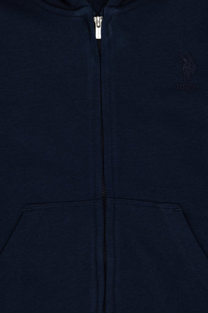 Navy Blue Sweatshirt with Hood_G083SZ0820 1927564_VR033_03