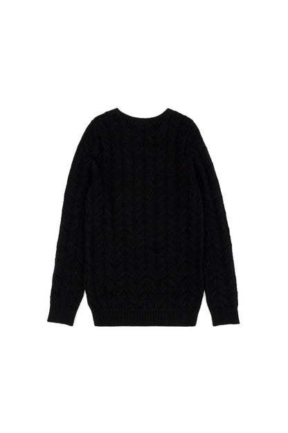 U.S. Polo Assn. Black Boys Black Cable Knit Crew Neck Sweater SKU: G083SZ0TK0 1629981_VR046 Image 02