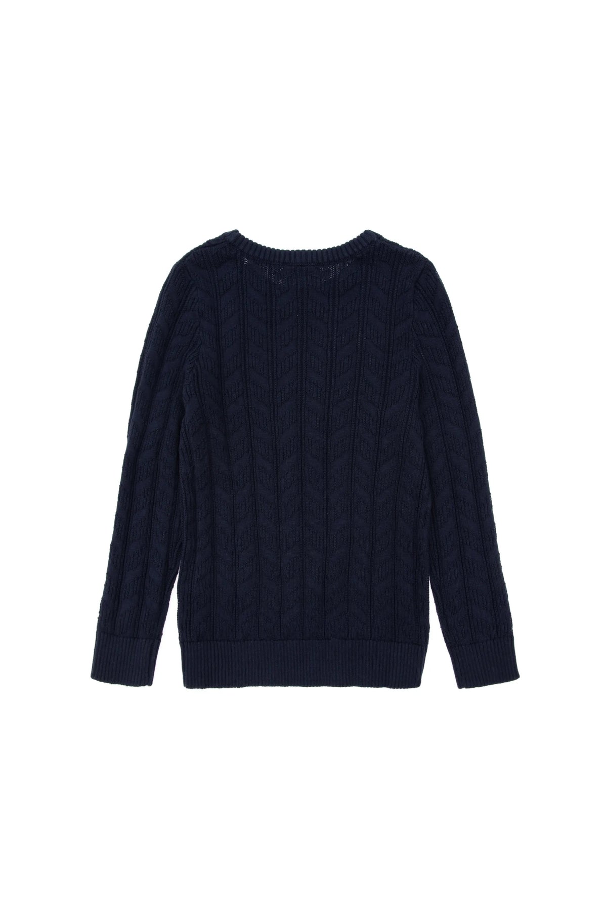 U.S. Polo Assn. Navy Boys Navy Cable Knit Crew Neck Sweater SKU: G083SZ0TK0 1921096_VR033 Image 02