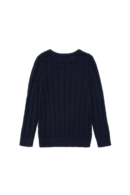 U.S. Polo Assn. Navy Boys Navy Cable Knit Crew Neck Sweater SKU: G083SZ0TK0 1921096_VR033 Image 02