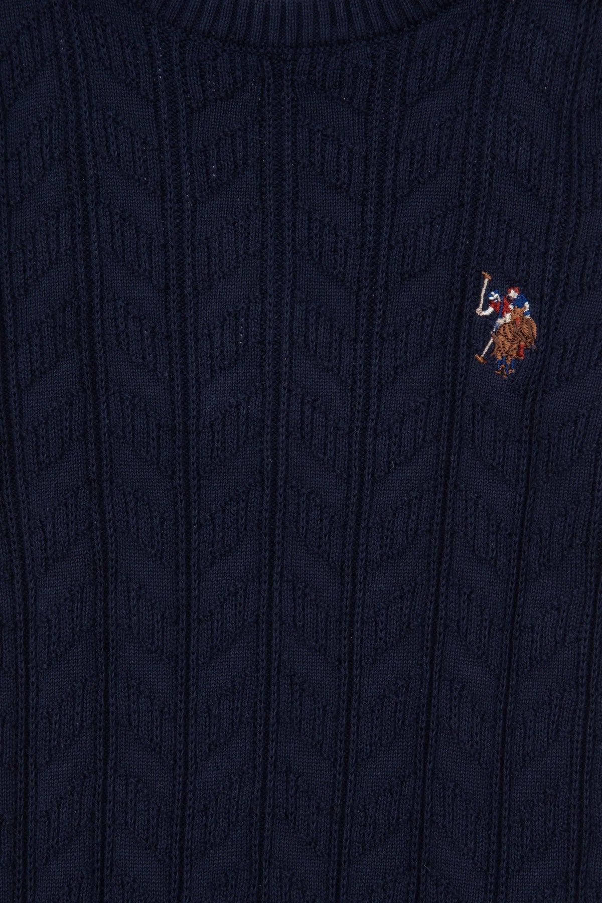 U.S. Polo Assn. Navy Boys Navy Cable Knit Crew Neck Sweater SKU: G083SZ0TK0 1921096_VR033 Image 04