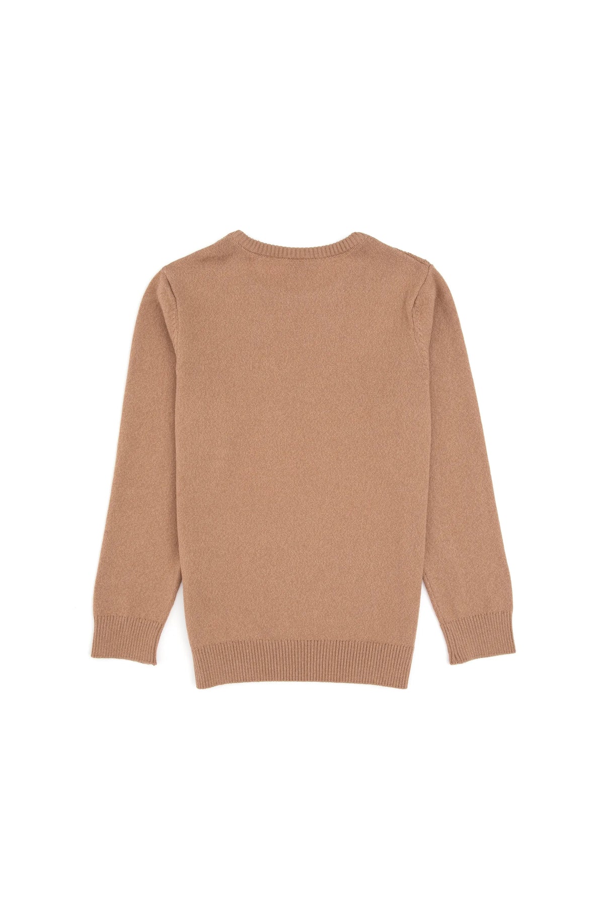 U.S. Polo Assn. Camel Melange Boys Camel Melange Fine Knit Crew Neck Sweater SKU: G083SZ0TK0 2227464_VR122 Image 02