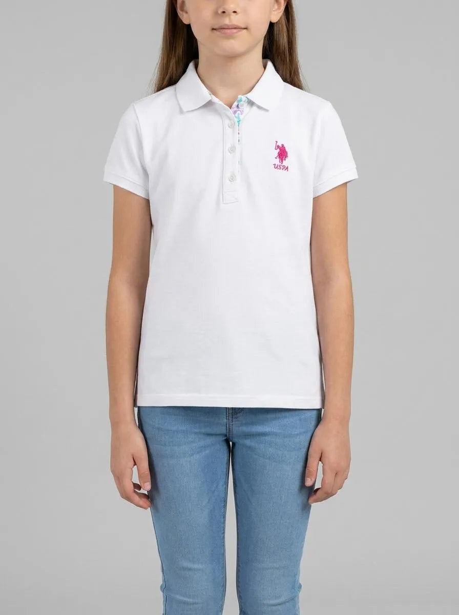 U.S. Polo Assn. White Girls White Polo Shirt SKU: G084SZ0110 2088490_VR013 Image 00