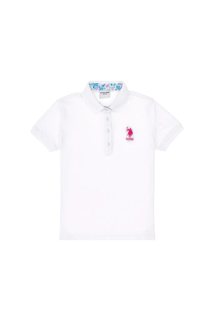U.S. Polo Assn. White Girls White Polo Shirt SKU: G084SZ0110 2088490_VR013 Image 02