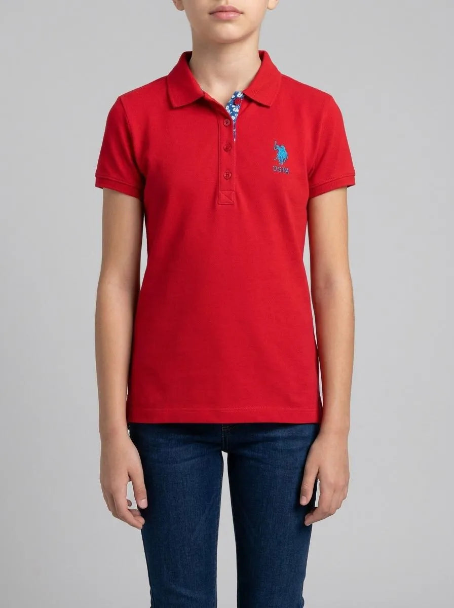 U.S. Polo Assn. Red Girls Red Polo Shirt SKU: G084SZ0110 2088490_VR030 Image 00