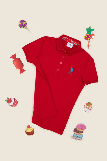 U.S. Polo Assn. Red Girls Red Polo Shirt SKU: G084SZ0110 2088490_VR030 Image 01