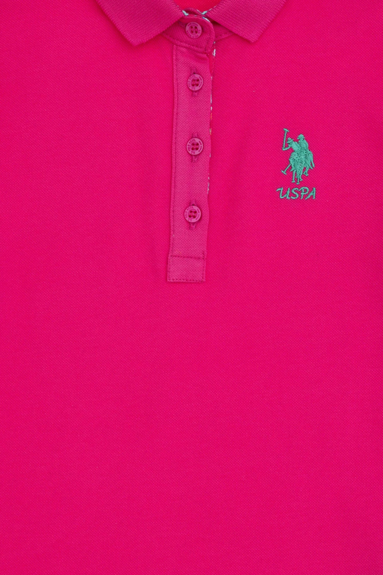 U.S. Polo Assn. Dark Fuchsia Girls Dark Fuchsia Polo Shirt SKU: G084SZ0110 2088490_VR218 Image 03