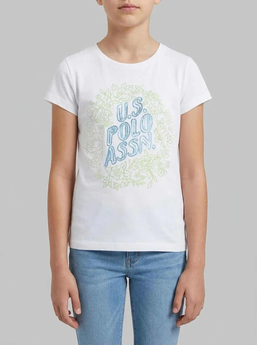 U.S. Polo Assn. White Girls White T-Shirt SKU: G084SZ0110 2105849_VR013 Image 00