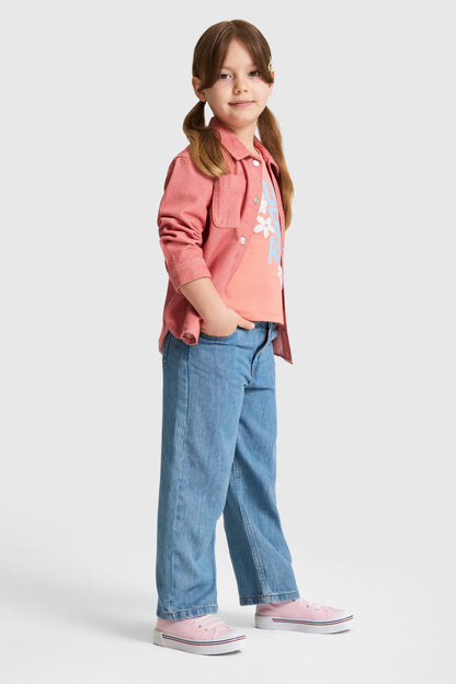 U.S. Polo Assn. Light Blue Girls Light Blue Wide Leg Jeans SKU: G084SZ0800 PU-10720_DN0021 Image 03