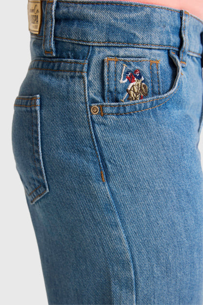 U.S. Polo Assn. Light Blue Girls Light Blue Wide Leg Jeans SKU: G084SZ0800 PU-10720_DN0021 Image 05