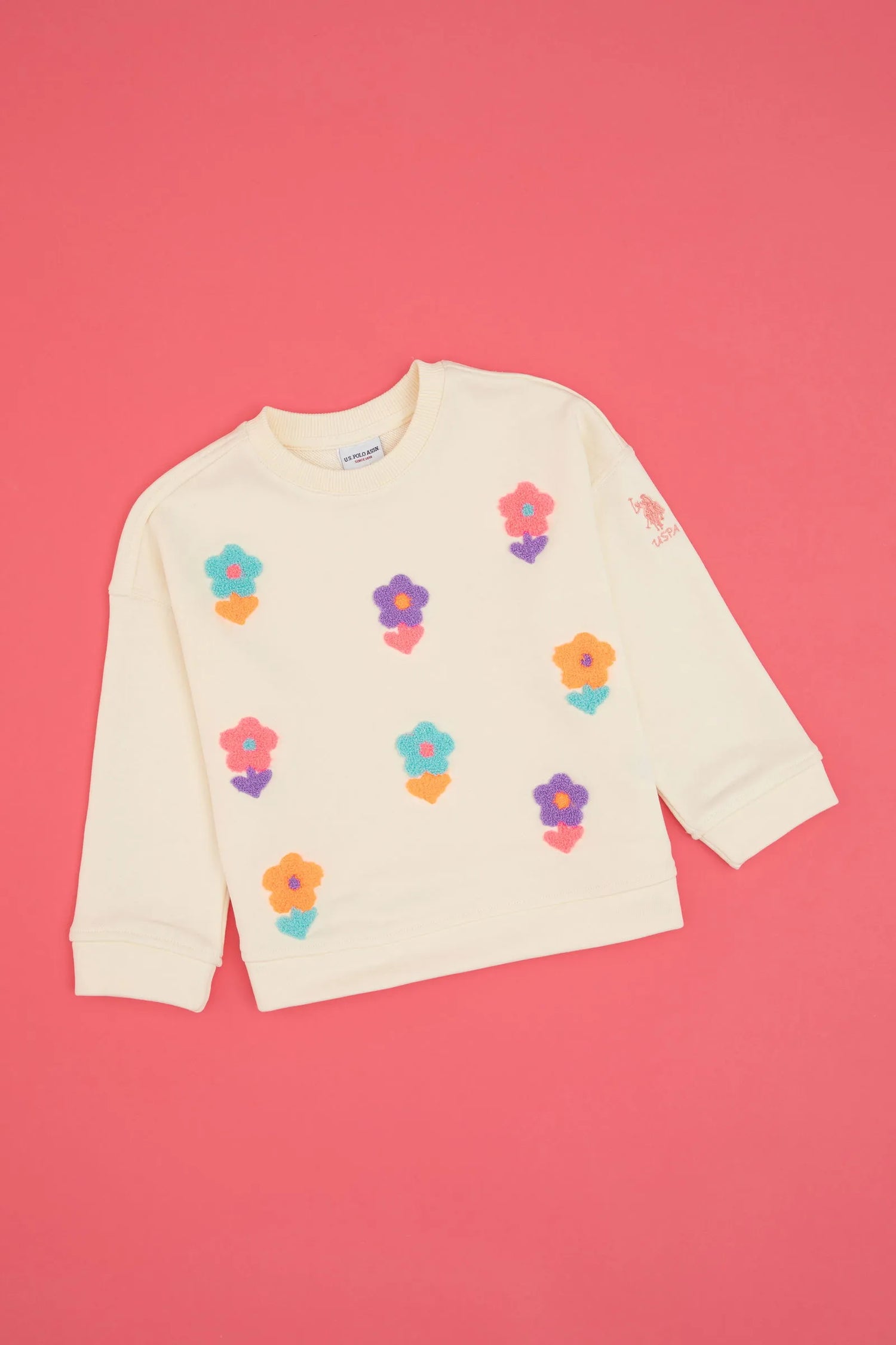 U.S. Polo Assn._Pearl_Pearl Sweatshirt With Floral Design_G084SZ0820 PU-7982_VR256_01