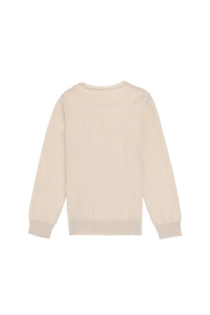 U.S. Polo Assn. Cream Girls Cream Cable Knit Crew Neck Pullover SKU: G084SZ0TK0 1921381_VR071 Image 03