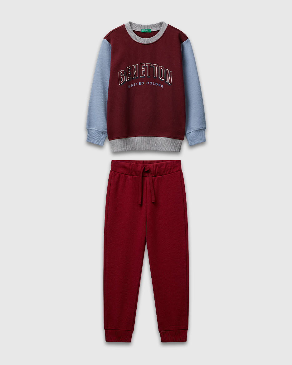 Benetton_Burgundy_Regular Fit Tracksuit with Print_G10JY-GF010S_901_01