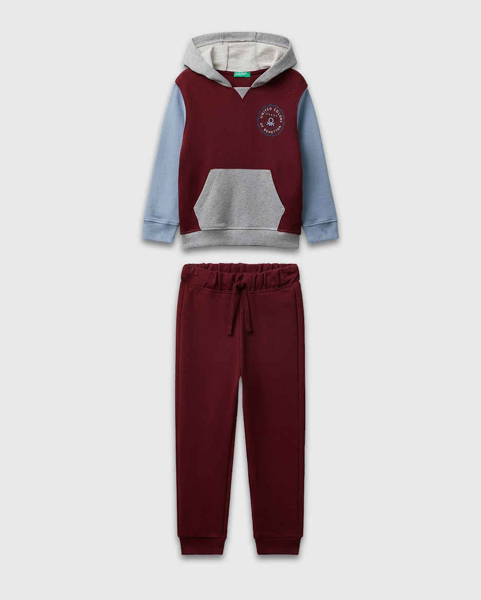 Benetton_Burgundy_Tracksuit with Pocket and Hood_G2014-GF027S_901_01