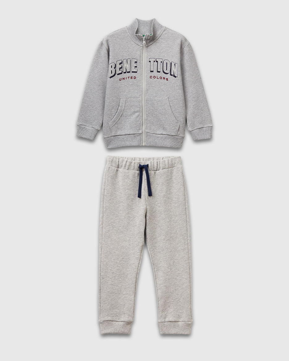 Benetton_Light Gray_Cotton Tracksuit with Logo_G503X-GF010S_501_01