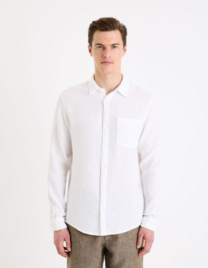 Regular Plain Cotton Gauze Shirt_GAGAZCO_OPTICAL WHITE_03