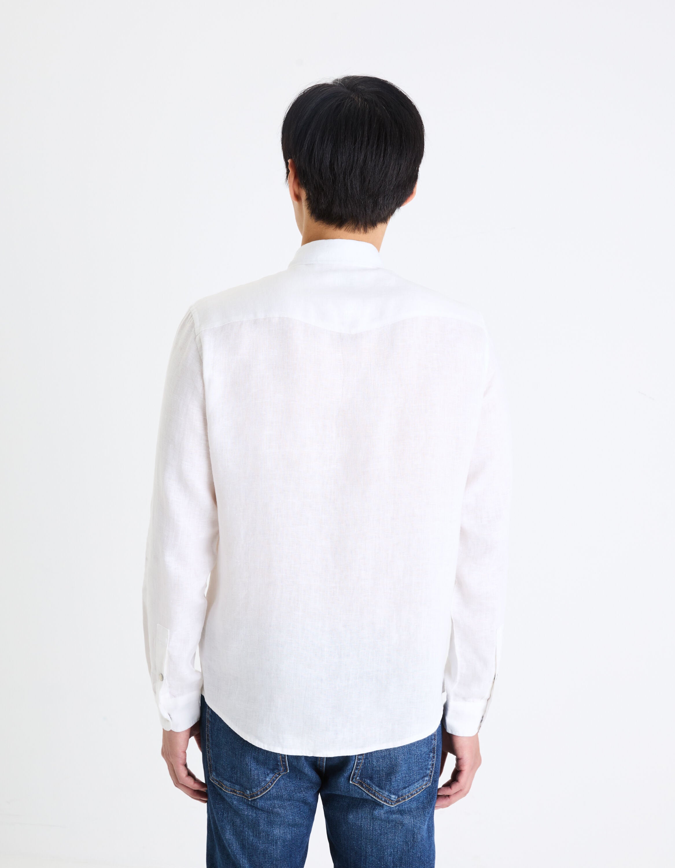 Regular Plain Linen Shirt_GALISNAP_WHITE_04