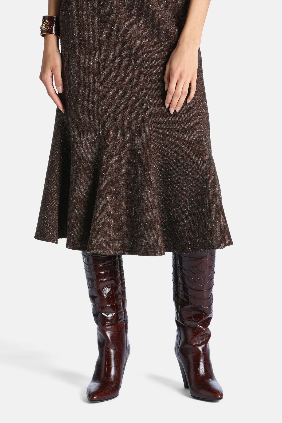 Luisa Spagnoli Var Marrone Women Gallerie - Wool-Blend Midi Dress SKU: GALLERIE_3404 Image 03