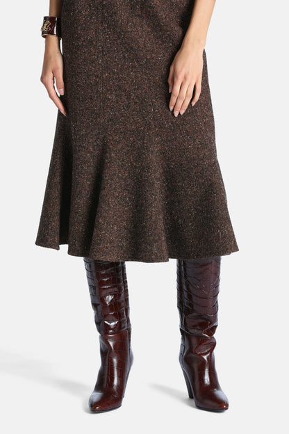 Luisa Spagnoli Var Marrone Women Gallerie - Wool-Blend Midi Dress SKU: GALLERIE_3404 Image 03