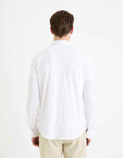 Regular Plain Knit Shirt_GASELLE_WHITE_04