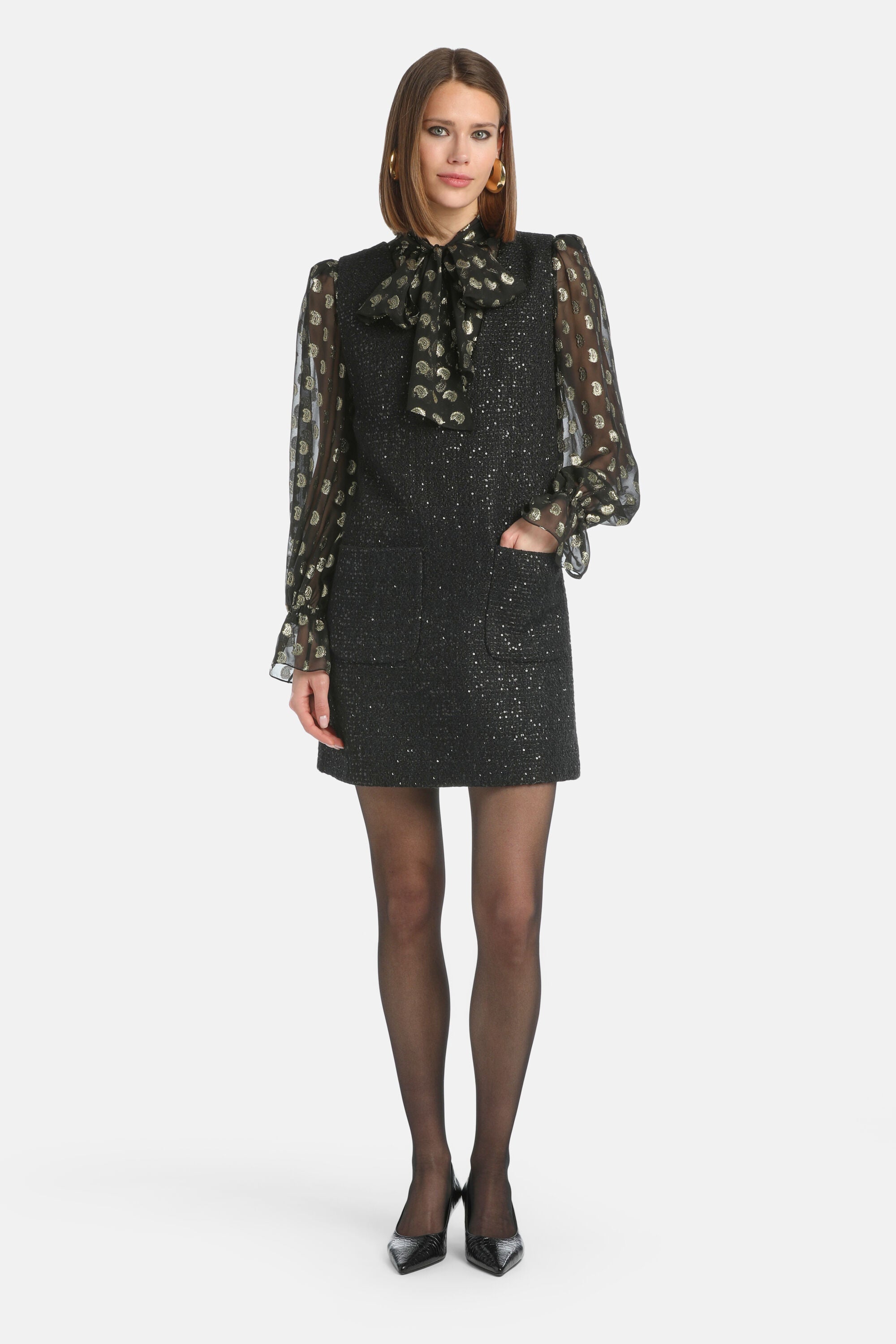 Luisa Spagnoli_Nero_Gaston - Elegant Minidress_GASTON_0101_02