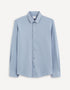 Regular Plain Embossed Shirt_GAWAFFLE_LIGHT BLUE_01