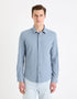 Regular Plain Embossed Shirt_GAWAFFLE_LIGHT BLUE_03