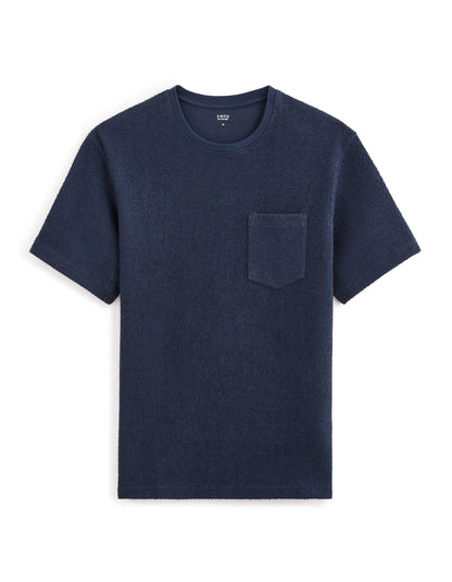 Stretch Cotton Boxy T-Shirt - Navy_01