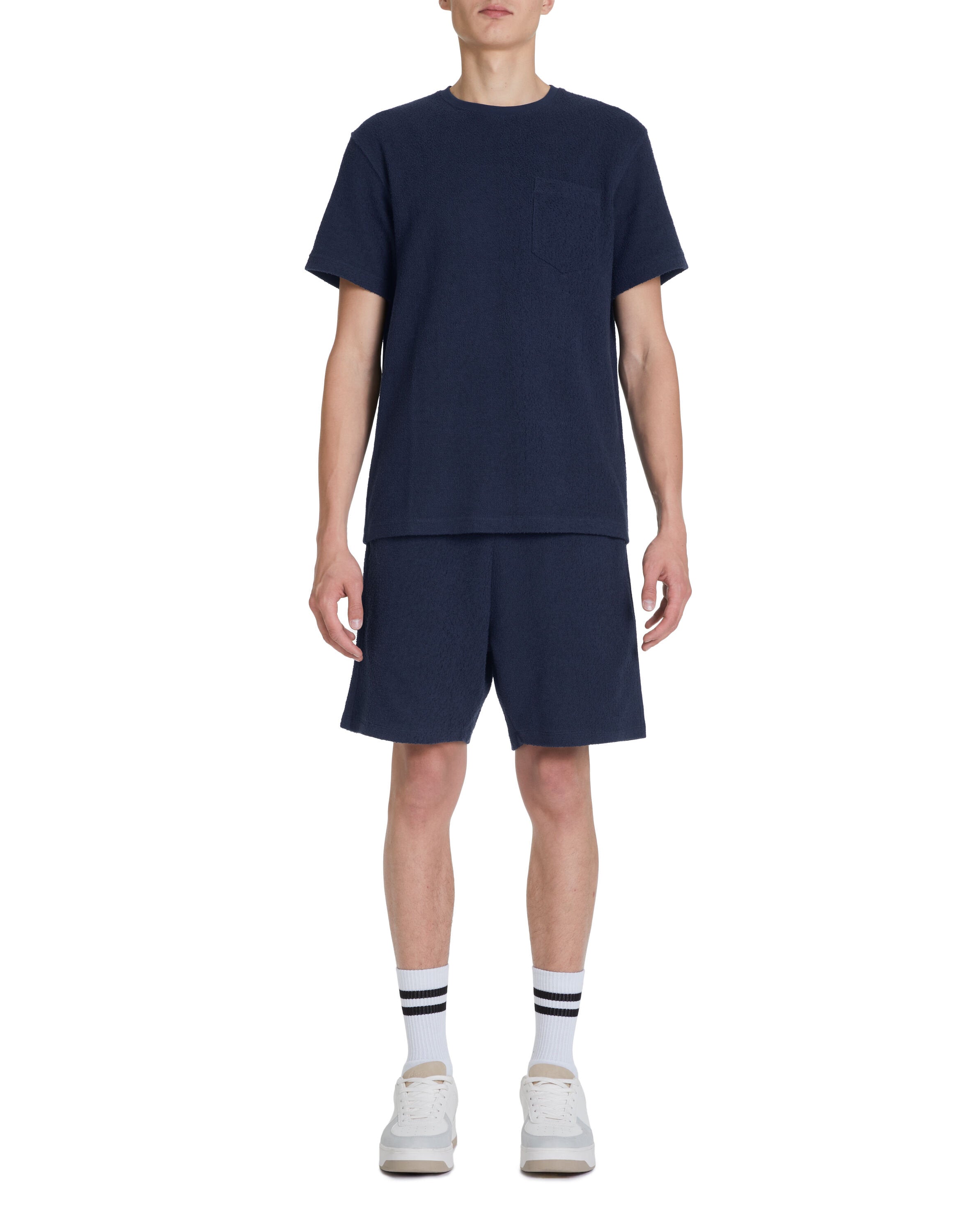 Stretch Cotton Boxy T-Shirt - Navy_03