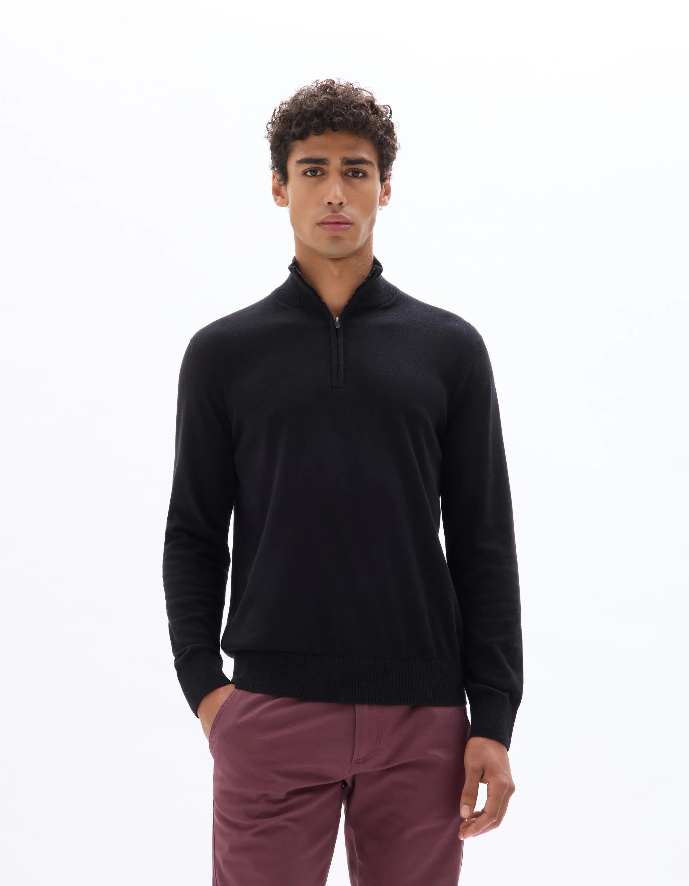 Celio_Black_100% Cotton Crew Neck Sweater_GECOTONT_BLACK_01