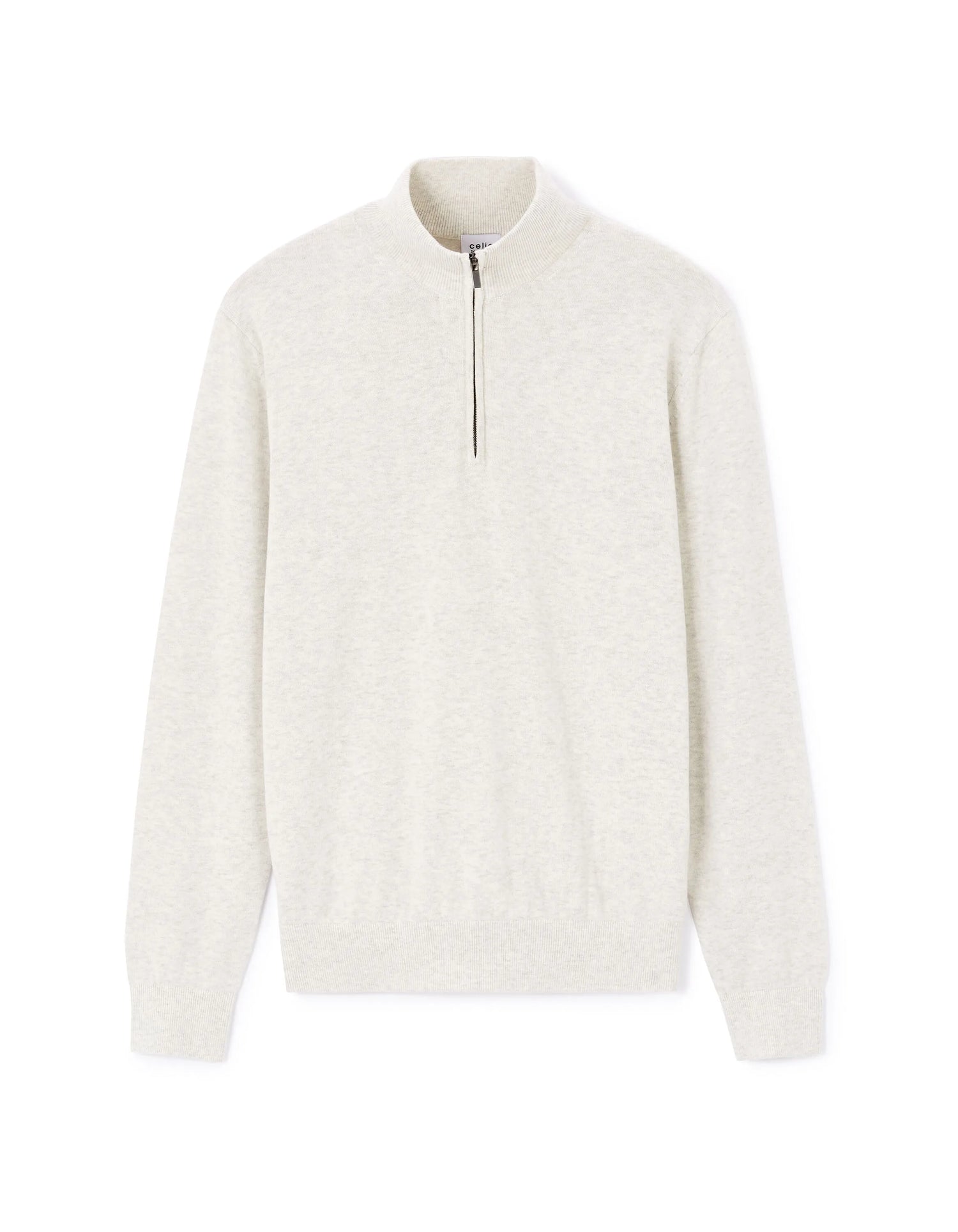 Celio_Off White Mel_100% Cotton Trucker Neck Sweater_GECOTONT_OFF WHITE MEL_04