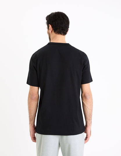 Round-Neck Printed Cotton T-Shirt_GEDOUBLOS_BLACK_04
