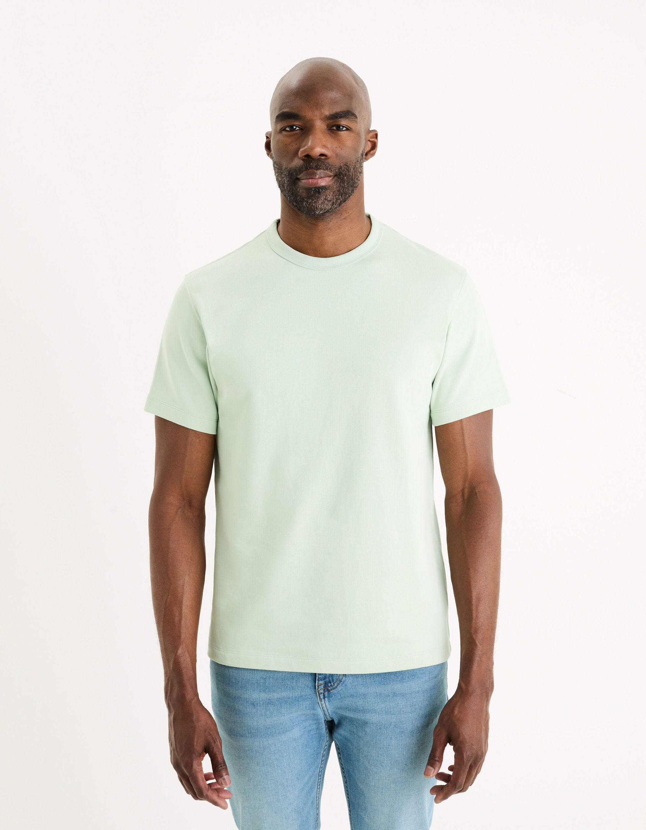 Round-Neck Cotton T-Shirt_GEFALL_AQUA_03