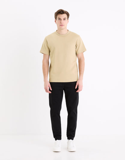 Round-Neck Cotton T-Shirt_GEFALL_LIGHT TAUPE_02