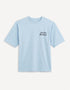 Oversized Round-Neck Cotton T-Shirt - Light Blue_GEGOTH_AIR BLUE_01